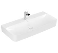 Villeroy & Boch Finion lavabo, sans trop-plein, 1 trou pour robinet, partie inférieure polie, 1000x470mm, 41681HRW, Couleur: Blanc pierre CéramiquePlus