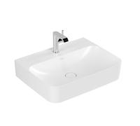 Villeroy & Boch Finion lavabo - underside rectifiée 1 trou de robinet 60x47cm - Ceramic+ avec trop-plein dissimulé stone white 41686crw