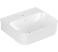 Villeroy & Boch Finion lave-mains, sans trop-plein, 1 trou pour robinet, dessous poncé, 430x390mm, 43644LRW, Couleur: Blanc pierre CéramiquePlus