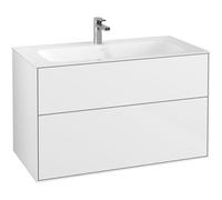 Villeroy & Boch Finion meuble de sous-lavabo - avec 2 tiroirs et 99.6x59.1x49.8cm - pour lavabo-meuble 4164 AO/A2/AB/A1 blanc brillant f02000gf