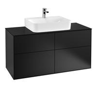 Villeroy & Boch Finion meuble sous-lavabo - 120x60.3cm - 4 tiroirs Black mat f13200pd