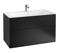 Villeroy & Boch Finion meuble sous-lavabo - 99.6x59.1cm - 2 tiroirs Black matt f02000pd