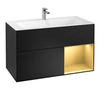 Villeroy & Boch Finion meuble sous-lavabo - 99,6x59,1cm - 2 tiroirs Black matt f040hfpd