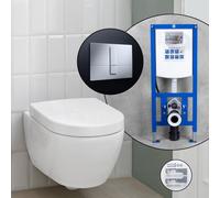 Villeroy & Boch Finion Pack complet Cuvette suspendue et bâti-support neeos,, 4664R0RW+16791CR#SET,