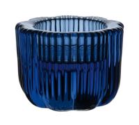 Villeroy & Boch Bougeoir Fleur Bleu 2-en-1 verre bleu, résistant au lave-vaisselle, fait main