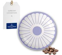 Villeroy & Boch - Fleur bleu sous-tasse à expresso bleue, rés. lave-vaisselle/micro-ondes, soucoupe en porcelaine pr tasse à expresso, petite assiette à servir, ss-tasse motif floral, Porcel. Premium