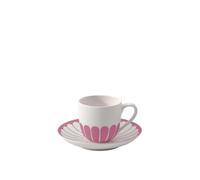 Villeroy & Boch - Fleur Cassis Tasse à expresso avec soucoupe, 160 ml, petite tasse avec motif floral pour expresso ou moka, passe au lave-vaisselle et au micro-ondes, porcelaine de qualité supérieure