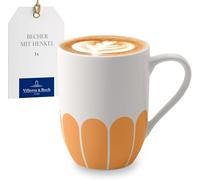 Villeroy & Boch - Fleur soleil mug à anse jaune, rés. lave-vaisselle/micro-ondes, mug pour café et boissons chaudes, tasse à thé, tasse à poignée, mug à café orange, Porcelaine Premium