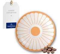 Villeroy & Boch - Fleur soleil sous-tasse à café jaune, rés. lave-vaisselle/four micro-ondes, soucoupe pour le café/thé, petite assiette à servir, sous-tasse motif floral orange, Porcelaine Premium