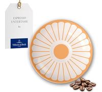 Villeroy & Boch - Fleur soleil sous-tasse à expresso jaune, résistant au lave-vaisselle et au four à micro-ondes, soucoupe pour tasse à expresso, sous-tasse motif floral orange, Porcelaine Premium