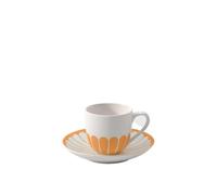 Villeroy & Boch - Fleur Soleil Tasse à expresso avec soucoupe, 160 ml, petite tasse avec motif floral pour expresso ou moka, passe au lave-vaisselle et au micro-ondes, porcelaine de qualité supérieure