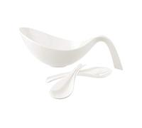 Villeroy & Boch Flow Ensemble pour salade, 3 pièces, Porcelaine Premium, Blanc