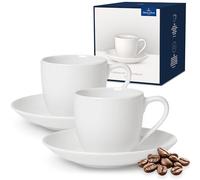 Villeroy & Boch For Me Ensemble à expresso, 4 pièces, Porcelaine Premium, Blanc