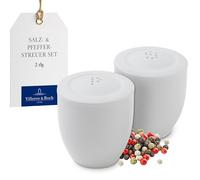Villeroy & Boch - For Me Ensemble salière et poivrière, distributeurs d'épices décoratifs en porcelaine premium, adapté au lave-vaisselle, blanc