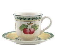 Villeroy & Boch French Garden Fleurence Lot de 12 tasses à expresso avec soucoupes, pour 6 personnes, 80 ml, en porcelaine de qualité supérieure, blanc/multicolore