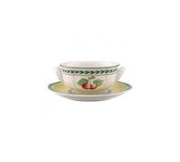 Villeroy & Boch French Garden Fleurence Lot de 12 tasses à soupe avec soucoupes, pour 6 personnes, 240 ml, en porcelaine de qualité supérieure, blanc/multicolore