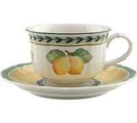 Villeroy & Boch French Garden Fleurence Lot de 12 tasses à thé avec soucoupes, pour 6 personnes, 130 ml, en porcelaine de qualité supérieure, blanc/multicolore