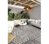 Villeroy & Boch Georgette Tapis d'intérieur et d'extérieur Moderne tissé à Plat - Effet très Profond - Certifié Öko-Tex - Résistant aux intempéries et aux UV - pour Balcon, terrasse, Jardin - Marron