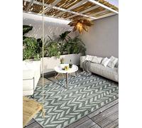 Villeroy & Boch Georgette Tapis d'intérieur et d'extérieur Moderne tissé à Plat - Effet très Profond - Certifié Öko-Tex - Résistant aux intempéries et aux UV - pour Balcon, terrasse, Jardin - Vert