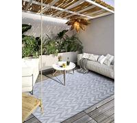Villeroy & Boch Georgette Tapis d'intérieur et d'extérieur Moderne tissé à Plat - Effet très Profond - Certifié Öko-Tex - Résistant aux intempéries et aux UV - pour Balcon, terrasse, Jardin - Gris -