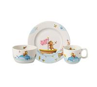 Villeroy & Boch - Happy As A Bear Service De Table Pour Enfant 3 Pièces, Garanti Lave-Vaisselle, Compatible Micro-Ondes, Set Vaisselle Enfant, Assiette, Bol, Porcelaine Premium, Blanc/Multicolore