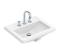 Villeroy & Boch HOMMAGE - Vasque à encastrer par le dessus pour meuble 630x525mm avec 1 trou de robinetterie avec trop-plein blanc avec CeramicPlus