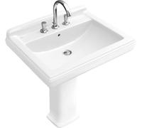 Villeroy & Boch Hommage lavabo, pour robinetterie 3 trous, avec trop-plein, 3 trous pour robinetterie, 750x580mm, 710175R1, Couleur: Céramique blanche alpinePlus