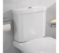 RÃ©servoir de chasse Villeroy & Boch Hommage blanc avec CeramicPlus, bouton Ã©conomique en acier inoxydable - 772116R1