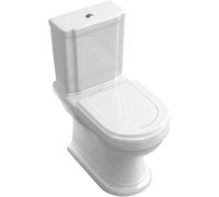 Villeroy & Boch Hommage WC à chasse d'eau profonde, pour combinaison, au sol, pour réservoir de chasse adaptable, sortie horizontale, 370x725x390mm, 666210R1, Couleur: Céramique blanche alpinePlus