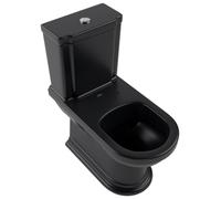 Villeroy & Boch Hommage WC à fond creux, pour combinaison, au sol, pour réservoir de chasse adaptable, sortie horizontale, 370x725x390mm, 666210R7, Couleur: Noir pur CeramicPlus