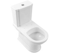 Villeroy & Boch Hommage WC à fond creux, pour combinaison, au sol, pour réservoir de chasse adaptable, sortie horizontale, 370x725x390mm, 666210R1, Couleur: Céramique blanche alpinePlus