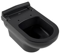 Villeroy & Boch Hommage WC à fond creux, suspendu, pour réservoir de chasse encastré, sortie horizontale, 370x600x410mm, 6661B0R7, Couleur: Noir pur CeramicPlus