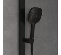 Villeroy und Boch à main Infinity Showers TVS110001000K5 Ø 110 mm, 3 jets, avec protection anti-retour, montage mural, noir mat
