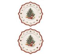 Villeroy & Boch Toy's Delight Assiette de présentation, 35 cm, Porcelaine Premium, Blanc/Rouge