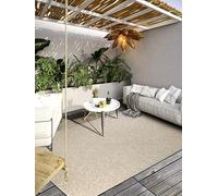 Villeroy & Boch Julie Tapis d'intérieur et d'extérieur Moderne tissé à Plat - Effet très Profond - Certifié Öko-Tex - Résistant aux intempéries et aux UV - pour Balcon, terrasse, Jardin - Beige