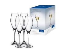 Villeroy & Boch - La Divina Flûte à Champagne Set 4 Pièces Transparent, Garanti Lave-Vaisselle, Verre à Mousseux et Champagne, Set Verres Champagne Cristal, Cristallin