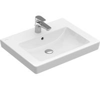 Villeroy & Boch Lavabo Subway 2.0 711360, 600 x 470 mm, rectangulaire, 1HL. trou de robinetterie central percé, avec trop-plein, blanc alpin
