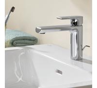 Villeroy & Boch Mitigeur de lavabo Liberty TVW10700300061 allongé chromé avec garniture de vidage