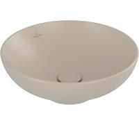 Vasque à poser Villeroy & Boch Loop & friends 4A4600AM Ø 42 cm, sans perçage pour robinetterie, avec trop-plein, finition amande C-plus