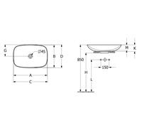 Villeroy und Boch Loop & friends vasque à poser 4A4901RW 56x38cm, sans banc de robinetterie, sans trop-plein, Stone White C-plus