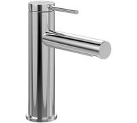Villeroy & Boch Loop & Friends Robinet de lavabo avec tige de traction et cartouche en céramique, robinet de lavabo, économiseur d'eau, hauteur du bec 106 mm, rond, chromé
