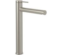 Villeroy & Boch Loop & Friends Robinet de lavabo surélevé, sans bonde, avec cartouche en céramique, robinet de lavabo, économiseur d'eau, hauteur du bec 251 mm, rond, nickel brossé mat