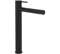 Villeroy & Boch Loop & Friends Robinet de lavabo surélevé, sans bonde, avec cartouche en céramique, robinet de lavabo, économiseur d'eau, hauteur du bec 251 mm, rond, noir mat