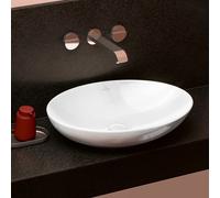 Villeroy und Boch Loop & friends vasque à poser 4A480101 62x42cm, ovale, sans banquette de robinetterie, sans trop-plein, blanc