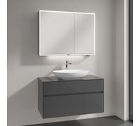 Villeroy & Boch Loop & Friends Vasque avec meuble sous-vasque Embrace, avec armoire de toilette My View Now, 4A4800R1+A95600FP+A4551000, My View Now