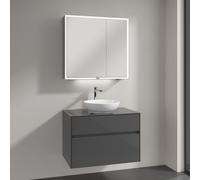 Villeroy & Boch Loop & Friends Vasque avec meuble sous-vasque Embrace, avec armoire de toilette My View Now, 4A460001+A95500FP+A4558000, My View Now