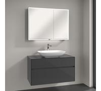 Villeroy & Boch Loop & Friends Vasque avec meuble sous-vasque Embrace, avec armoire de toilette My View Now, 4A5001R1+A95600FP+A4551000, My View Now