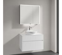Villeroy & Boch Loop & Friends Vasque avec meuble sous-vasque Embrace, avec armoire de toilette My View Now, 4A4601R1+A95500DH+A4558000, My View Now