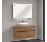 Villeroy & Boch Loop & Friends Vasque avec meuble sous-vasque Embrace, avec armoire de toilette My View Now, 4A4900R1+A95600RH+A4551000, My View Now