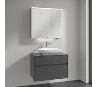 Villeroy & Boch Loop & Friends Vasque avec meuble sous-vasque Embrace, avec armoire de toilette My View Now, 4A4900R1+A95500FP+A4558000, My View Now